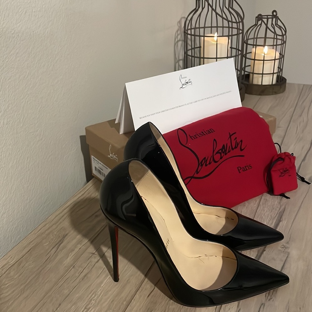 Christian Louboutin Black Patent Leather 120mm Heal Sokate - Picture 5 of 5